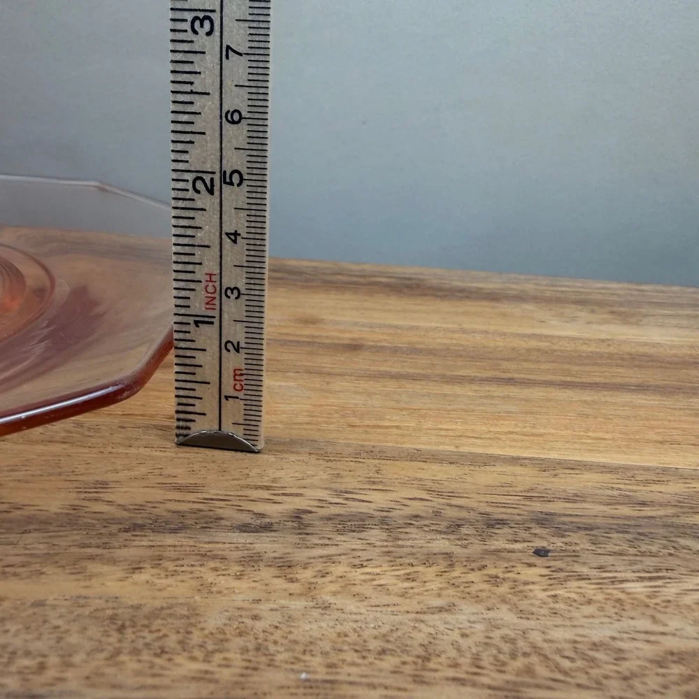 Vintage Pink Depression Glass Hexagon Plate 10.5 Inch Geometric Serving Dish
